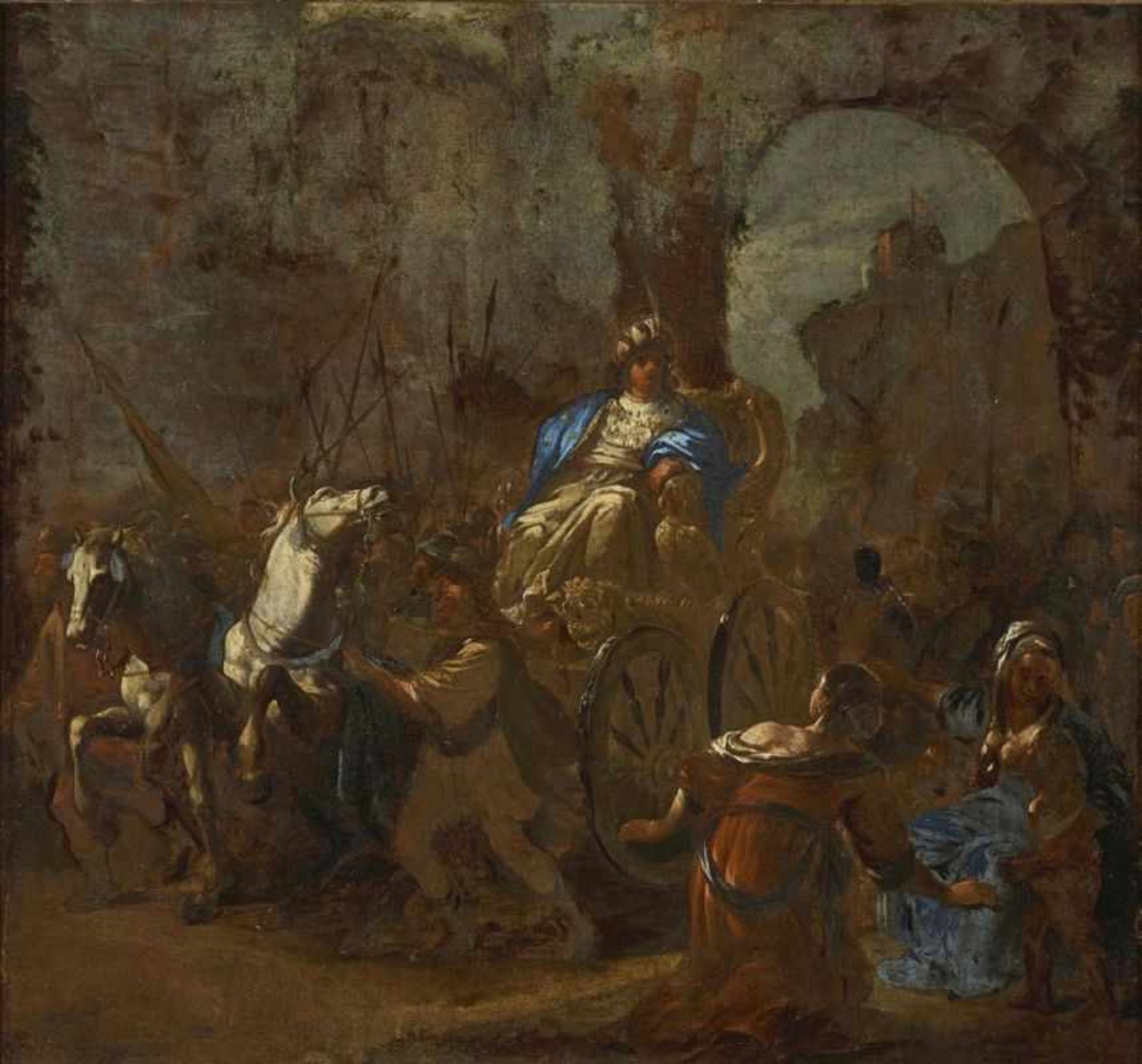 Dutch School, 17th centuryTriumphal Procession of an Ancient Ruler Oil study on canvas. 67.5 x 72.