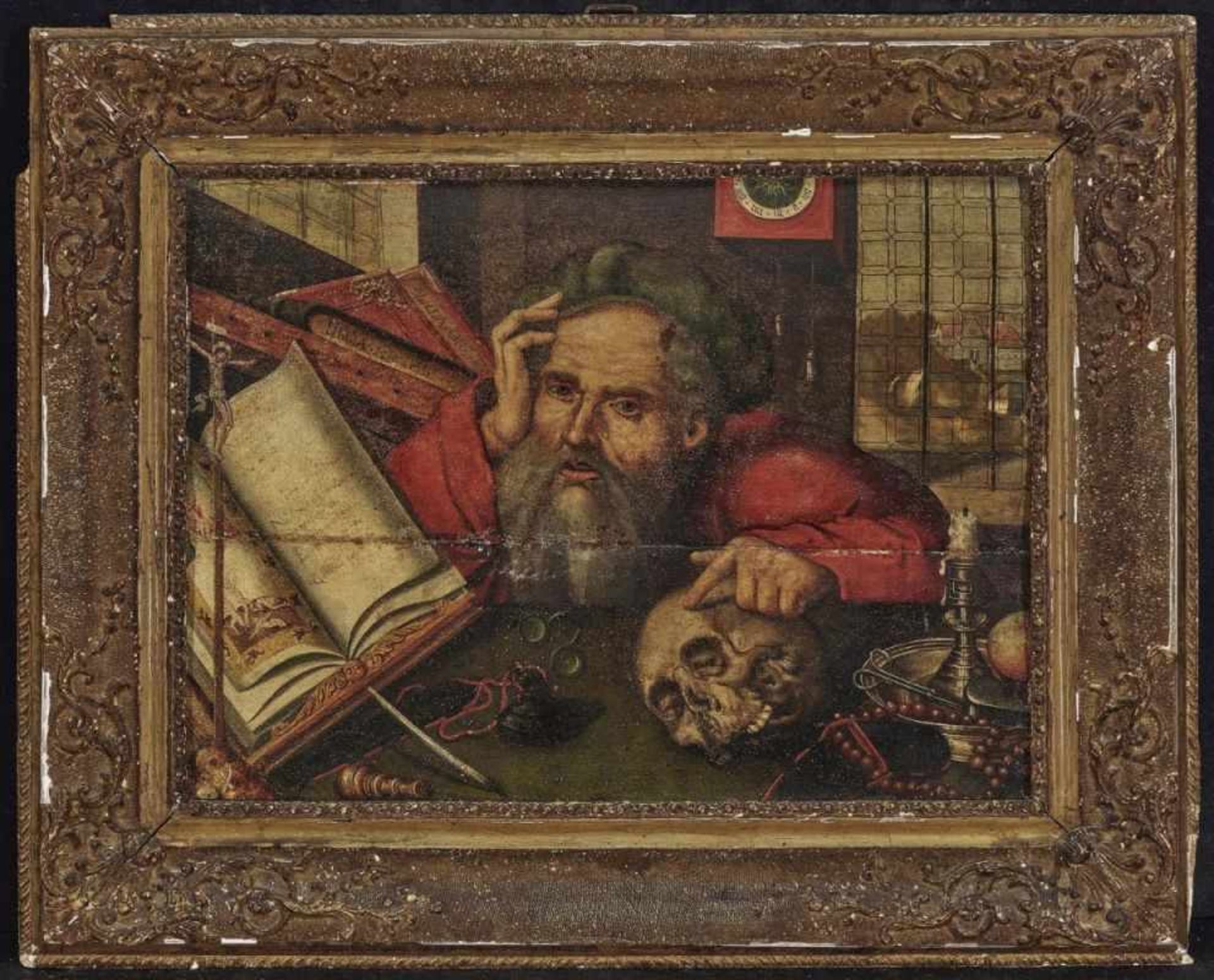 (Follower of) Cleve, Joos vanSaint Jerome in His Study On verso, note with old attribution to - Bild 2 aus 2