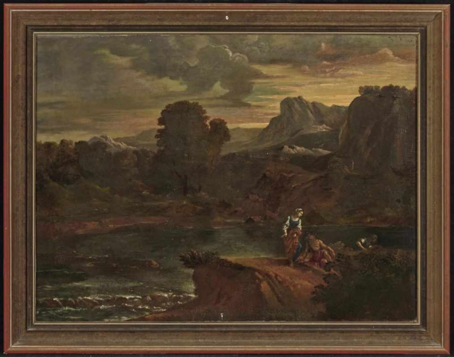 Italian School (?) 18th centuryRiver Landscape with Figure Scenery Oil on canvas. 57 x 74.5 cm. - Bild 2 aus 2