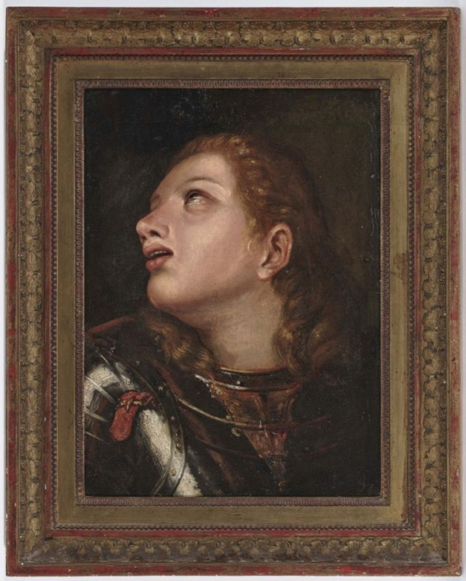 Italian School (?), 16th centuryA Young Man in Armour Oil on panel. 50.5 x 36.5 cm. Restored. - Bild 2 aus 2