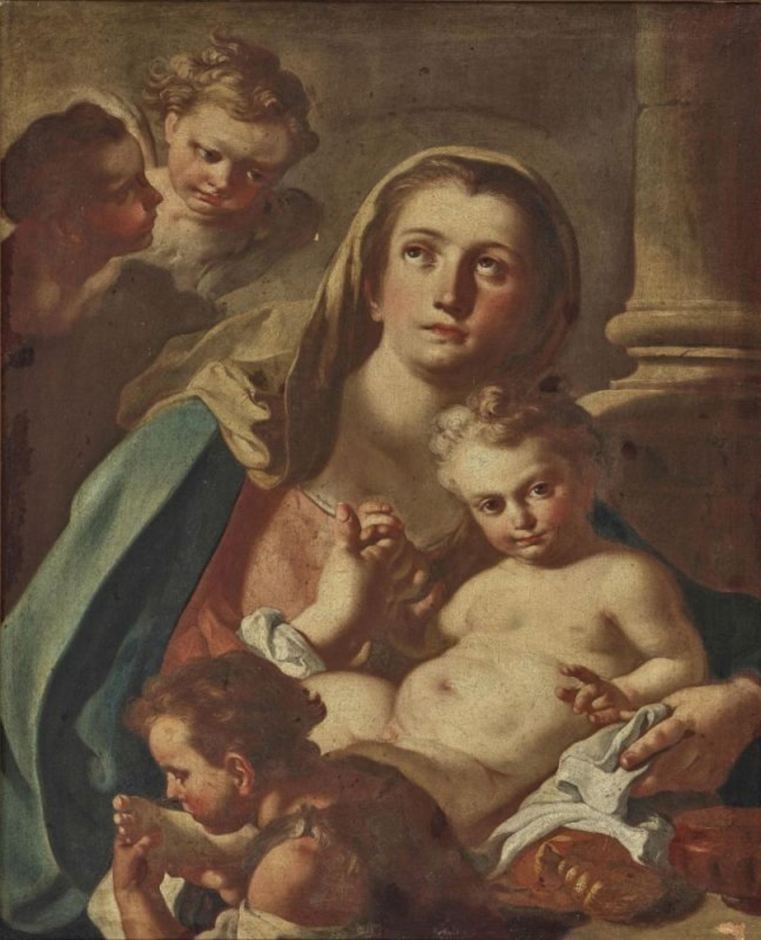 (Attributed to) Mura, Francesco deMadonna and Child and John the Baptist as a Boy Oil on canvas.