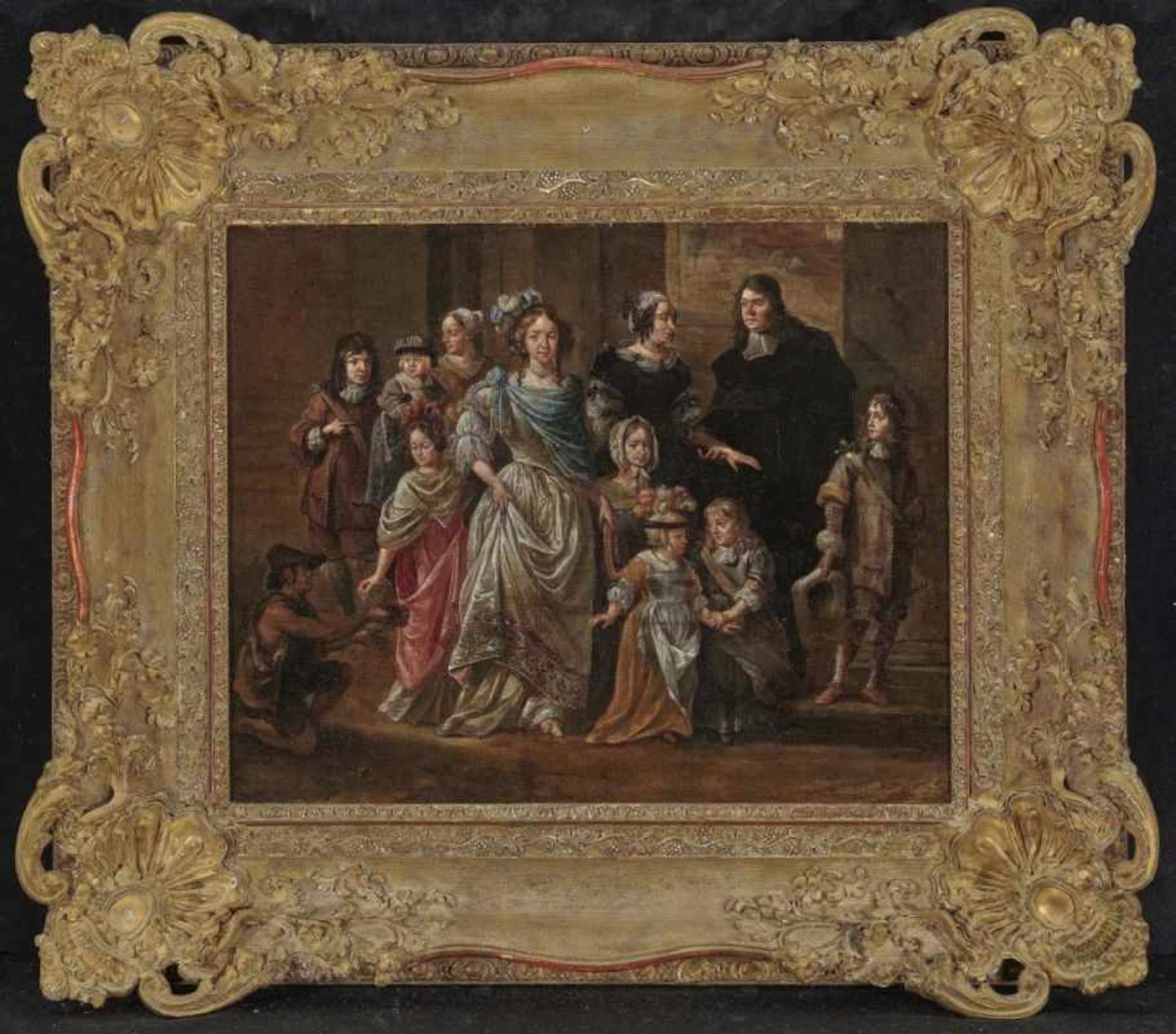 Dutch School, mid-17th centuryA Family in Their Sunday Best Oil on canvas. 41 x 51 cm. Relined. - Bild 2 aus 2