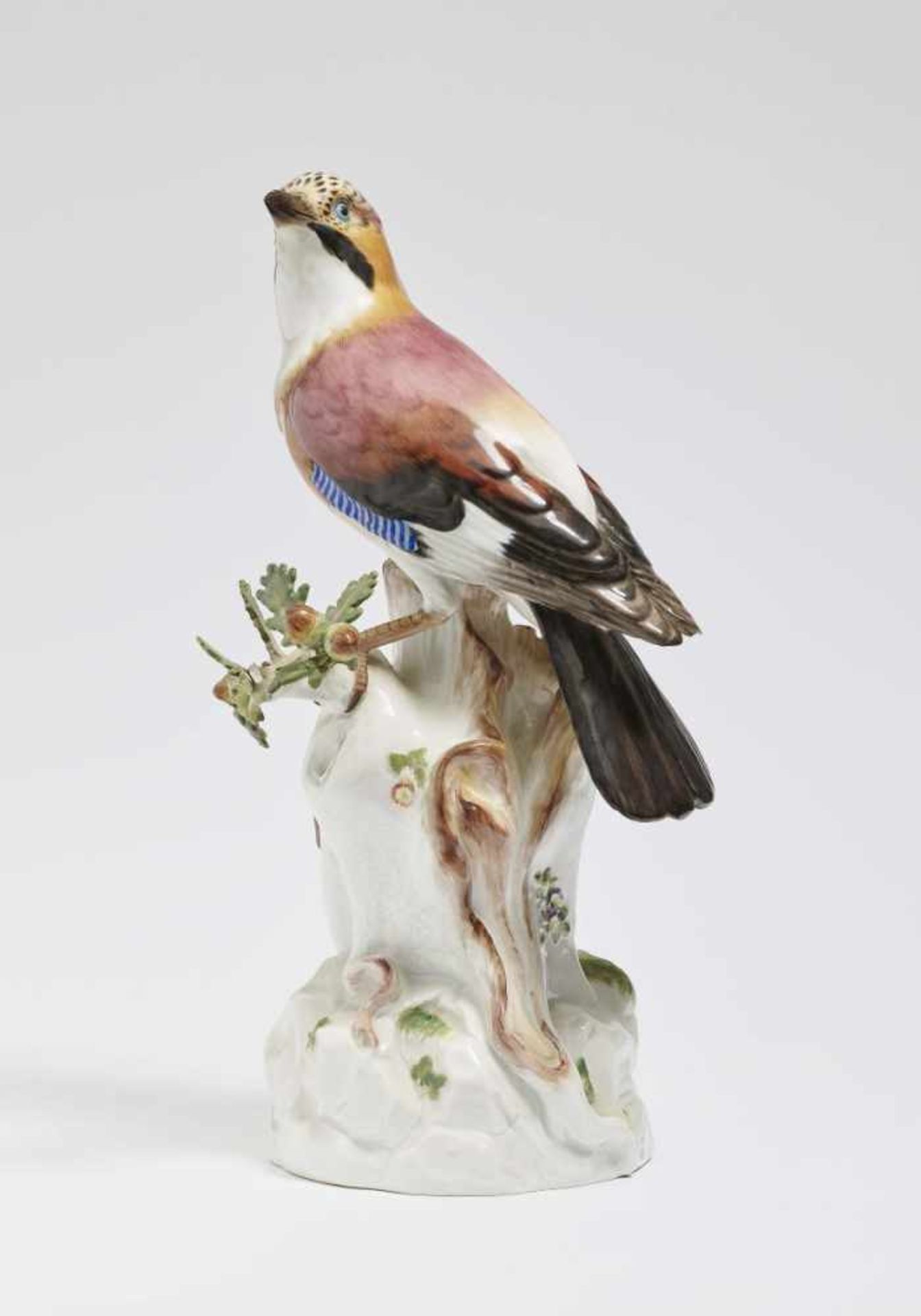 Eurasian JayMeissen, after the model by J.J. Kändler Porcelain. Polychrome decoration. Blue