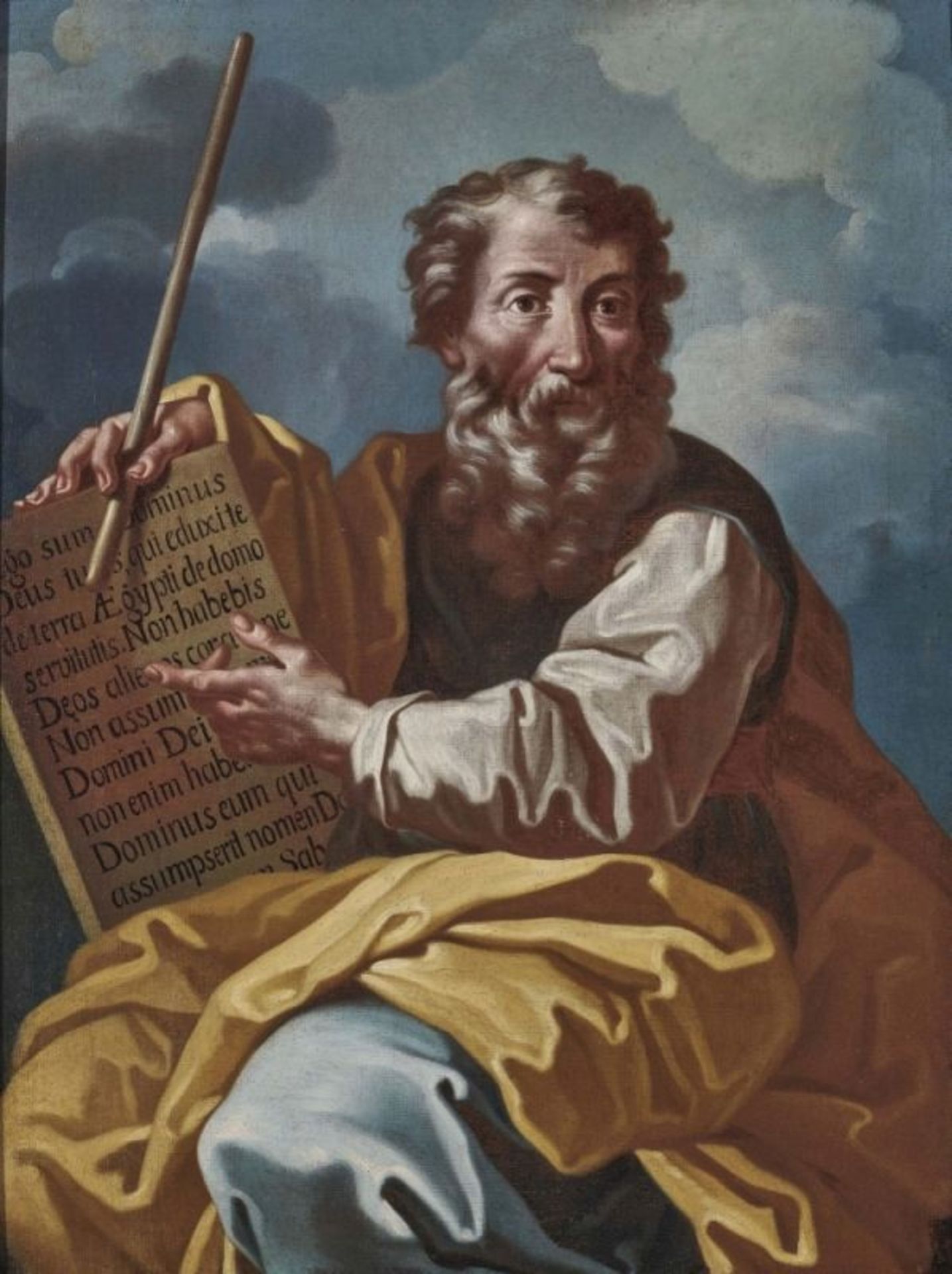 Italian School (?), 17th centuryMoses and the Stone Tablets Verso inscribed ''Sammlung Robert