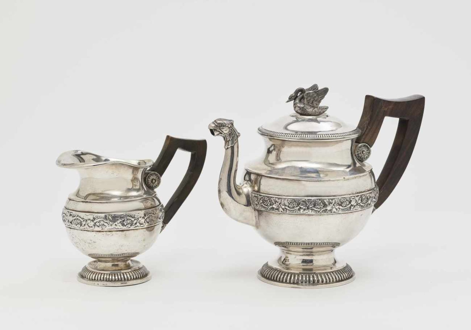 A coffee pot and cream jugAugsburg, 1827 - 1828, Georg Chr. F. Tem(m)ler Silver, partly gilt