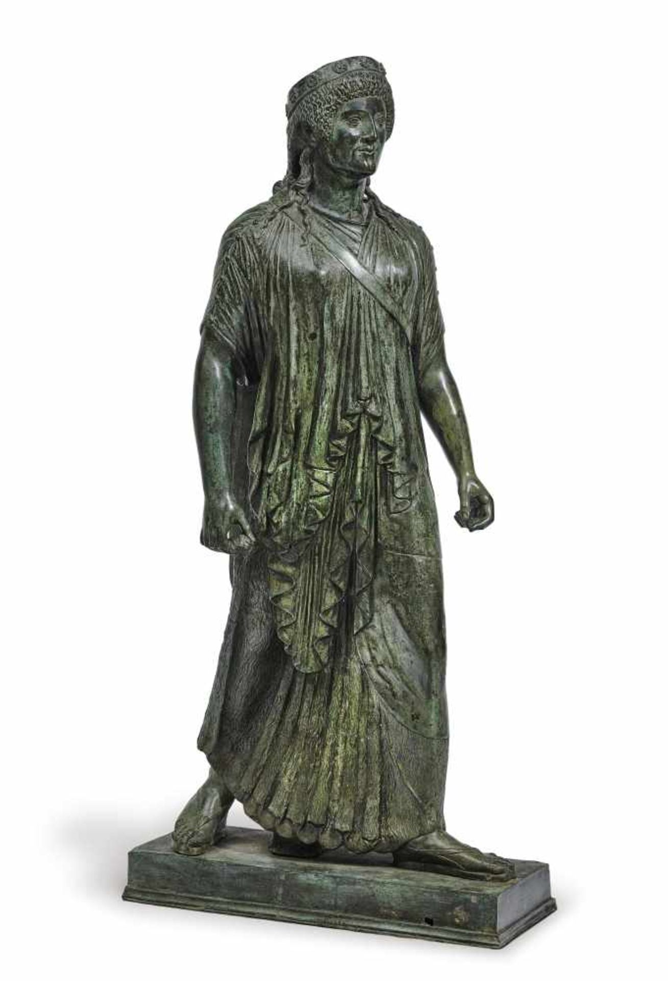 ArtemisItaly, in antique style, 19th century Bronze, patinated. Minor damage. Height 115 cm.