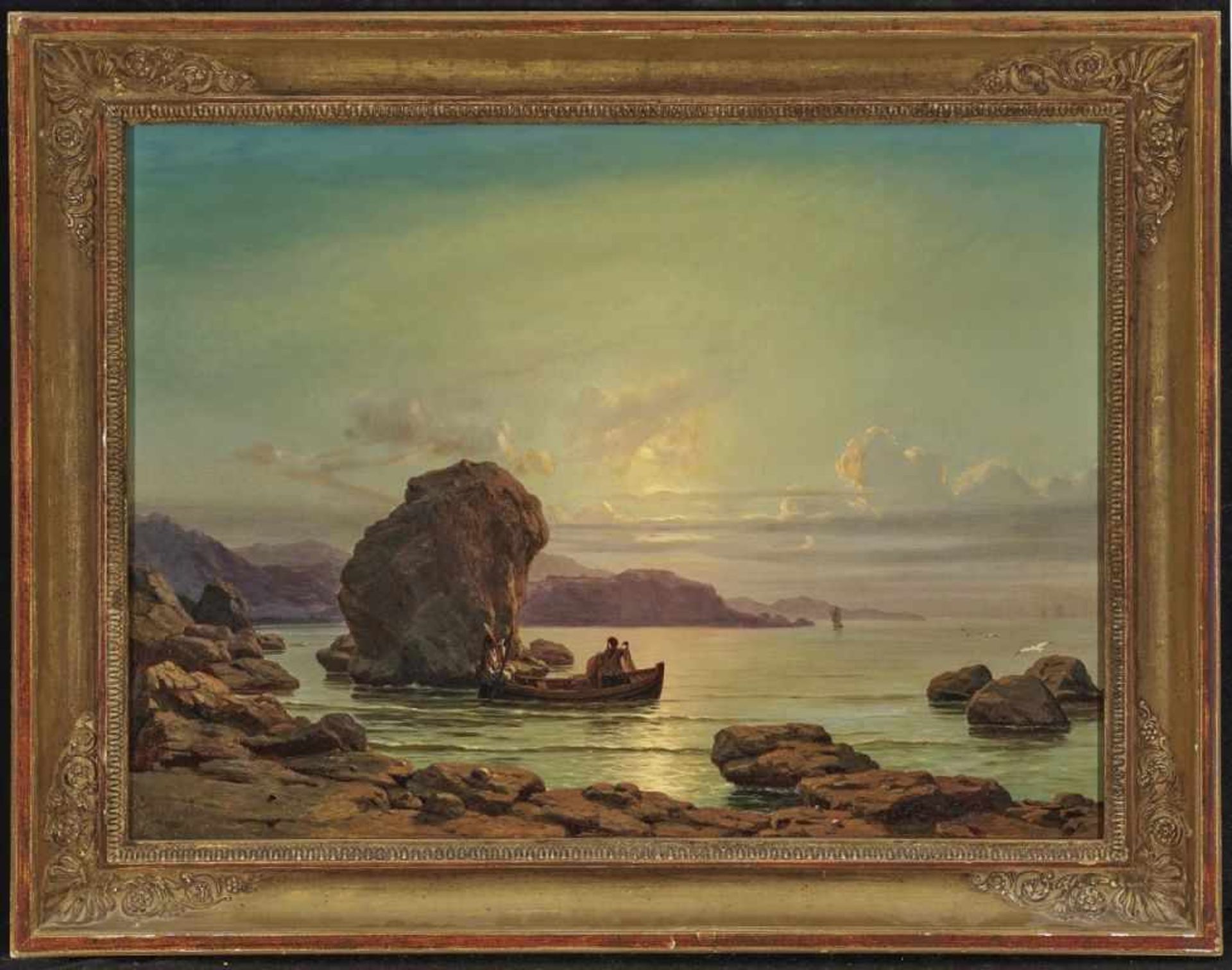 Schmidt, MaxFishermen in Front of the Coast Signed lower right and dated 1847. Oil on canvas. 45 x - Bild 2 aus 2