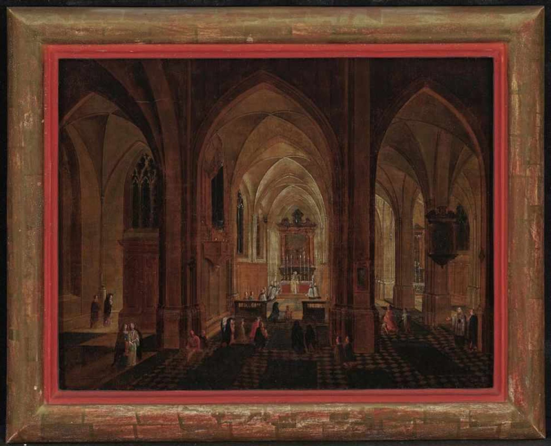 (Circle of) Neefs, PeeterA Church Interior in the Evening Oil on panel. 28.4 x 36.5 cm. Parqueted. - Bild 2 aus 2