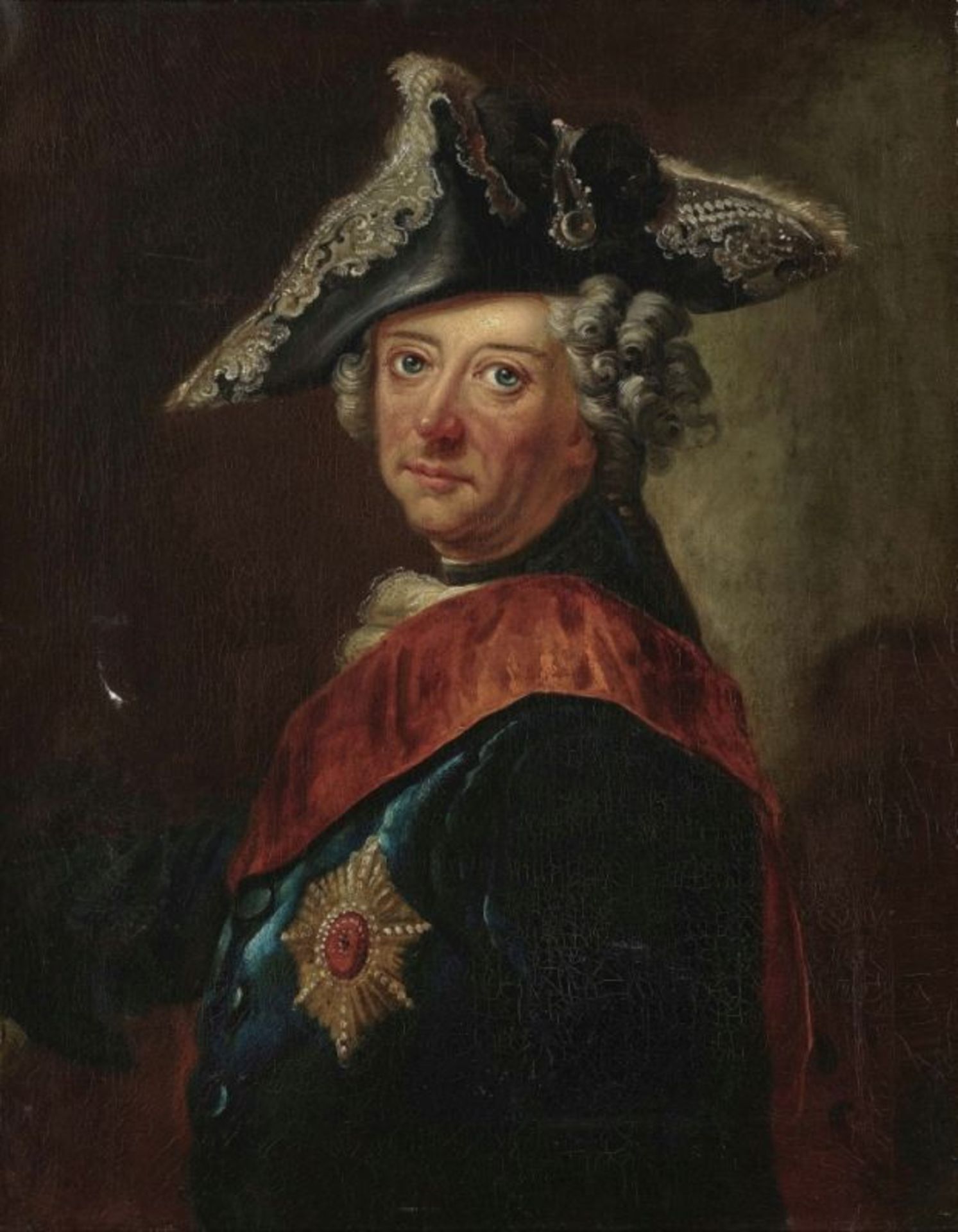 Pesne, AntoinePortrait of Frederick the Great Oil on canvas. 75.5 x 59.5 cm. Restored. Minor damage.