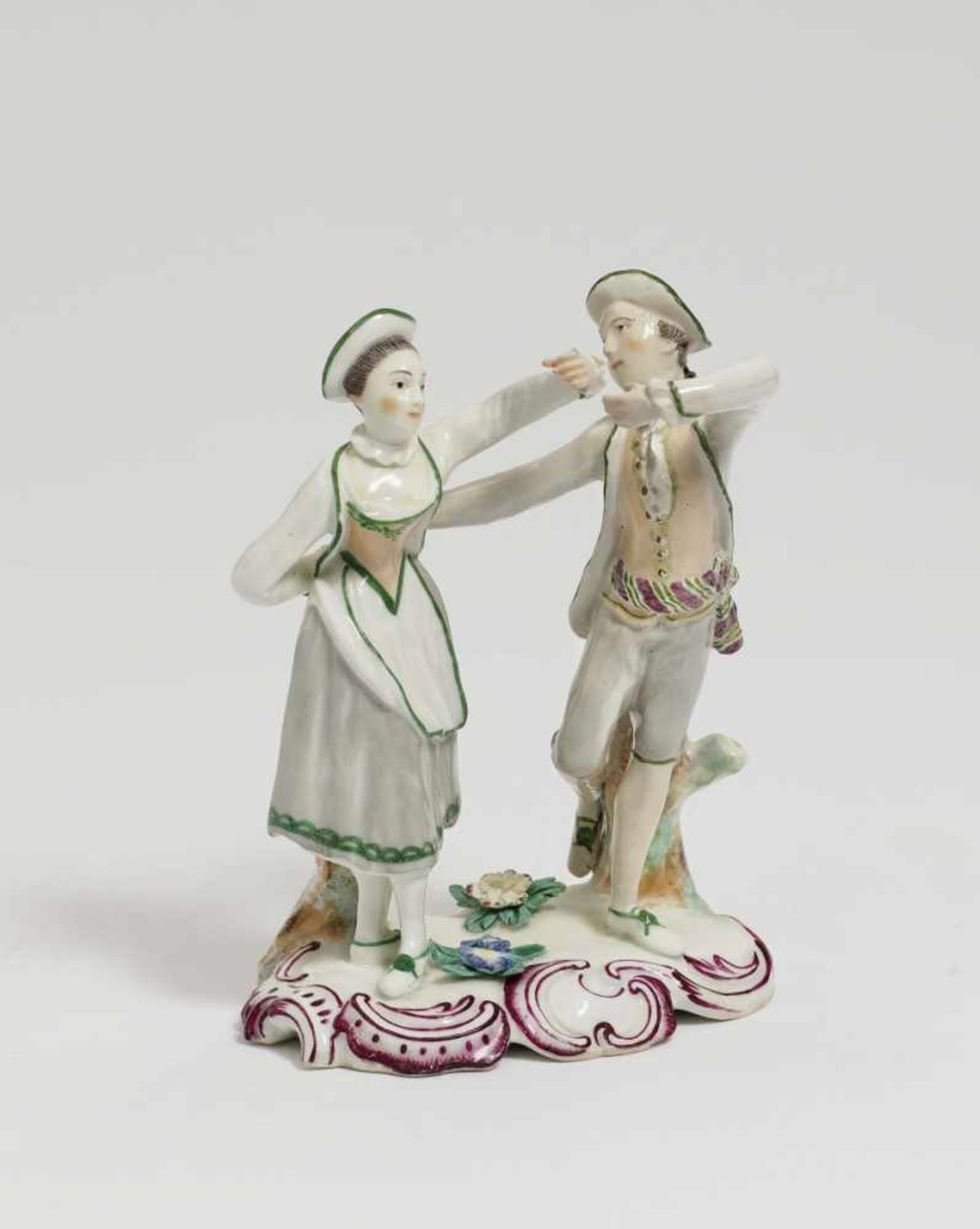 Rural Dancing CoupleLudwigsburg, circa 1760/1765, model by Joseph Nees Porcelain. Polychrome