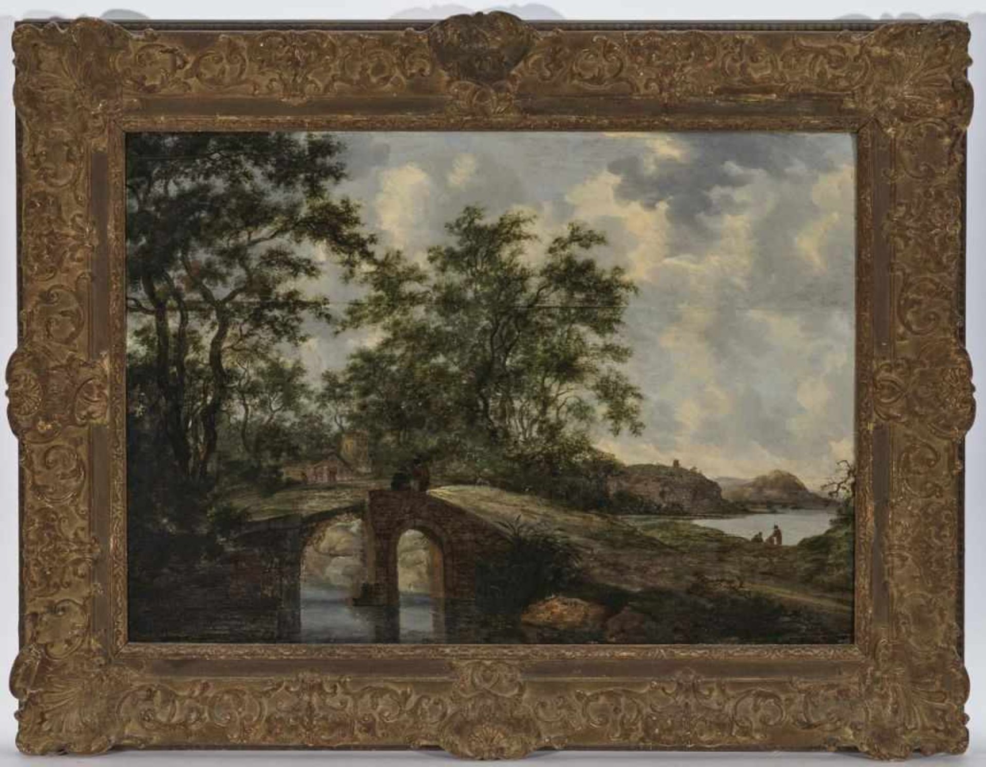 (Circle of) Goyen, Jan Josephsz. vanLandscape with Bridge and Figure Scenery Dated lower centre - Bild 2 aus 2