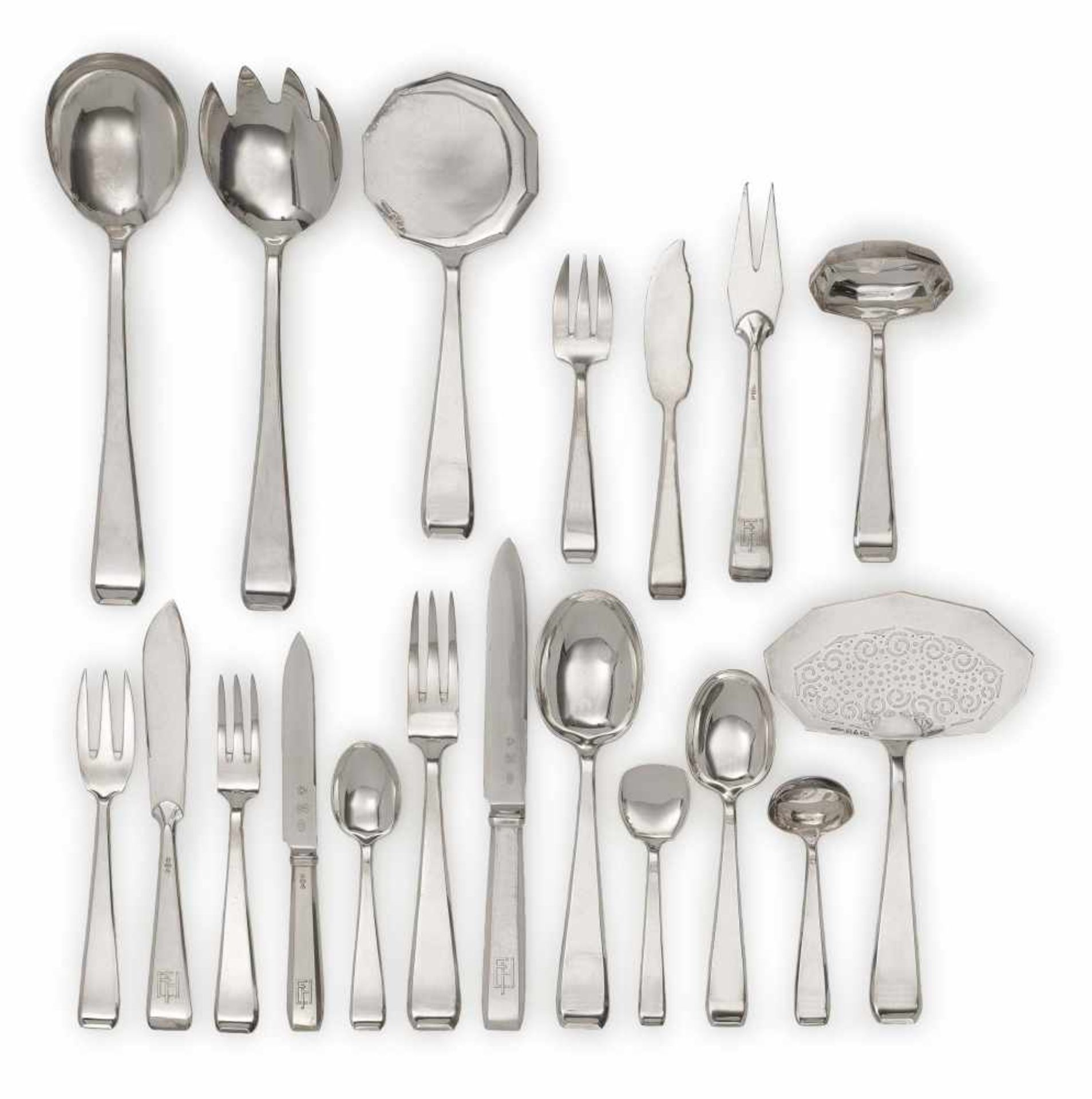 'Gioconda'' cutlery,154 pieces, 'Design by Philippe Wolfers, manufactured by Wolfers Frères,