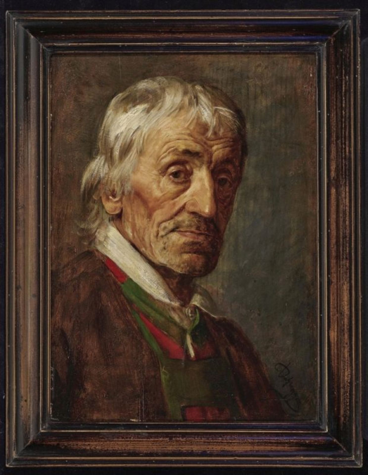 Defregger, Franz vonA Road Warden from Sarn Signed lower right. Oil on panel. 45 x 32.5 cm. With - Bild 2 aus 2