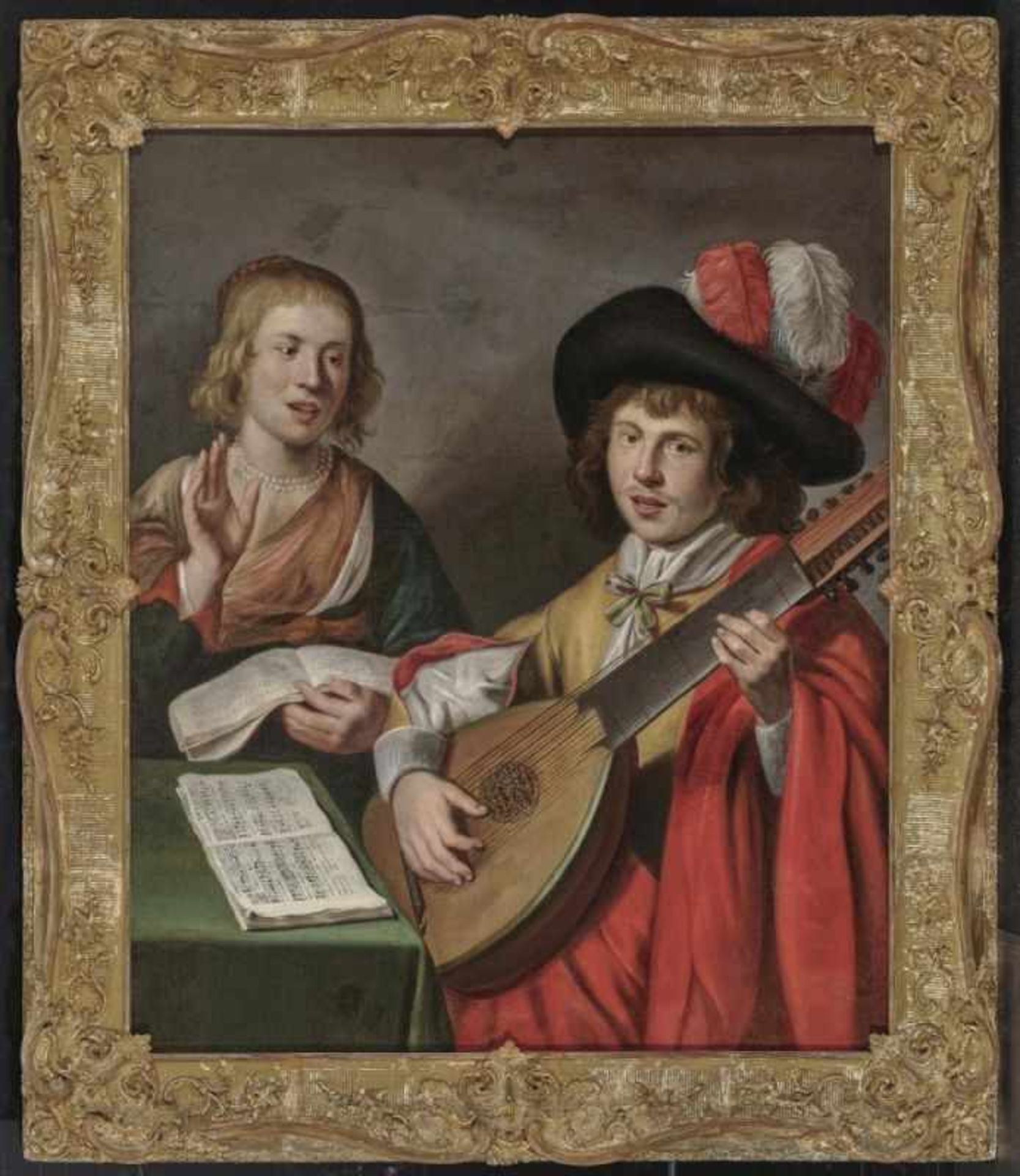 Dutch School (Utrecht?), 17th centuryA Couple Making Music Oil on canvas. 105.5 x 85 cm. Relined. - Bild 2 aus 2