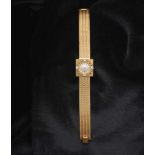 Diamond set Lady's Bracelet WatchGeneva, 1950s, JAEGER LECOULTRE 18K rose gold (750/-), stamped.