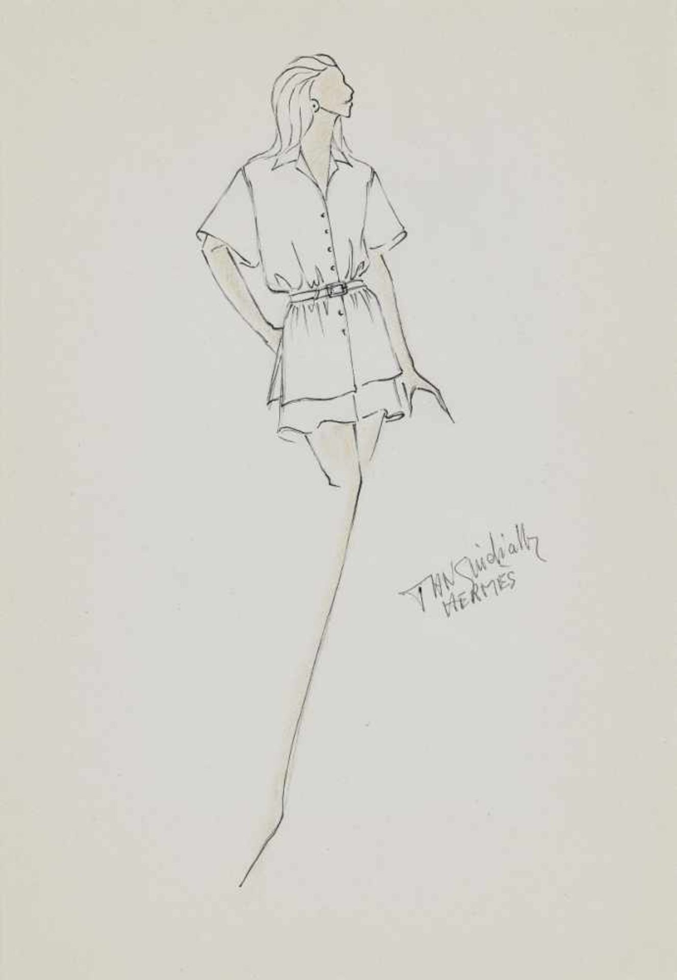 Tan GuidicelliParis C. 1988-92 Three Fashion Designs for Hermès, Paris. Each signed and - Bild 2 aus 3