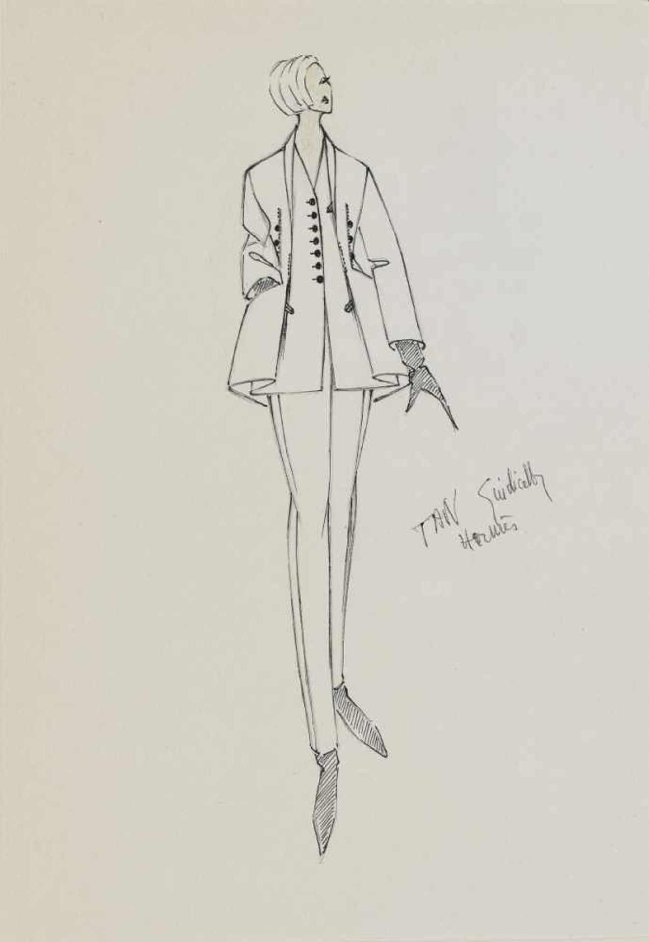 Tan GuidicelliParis C. 1988-92 Three Fashion Designs for Hermès, Paris. Each signed and - Bild 3 aus 3