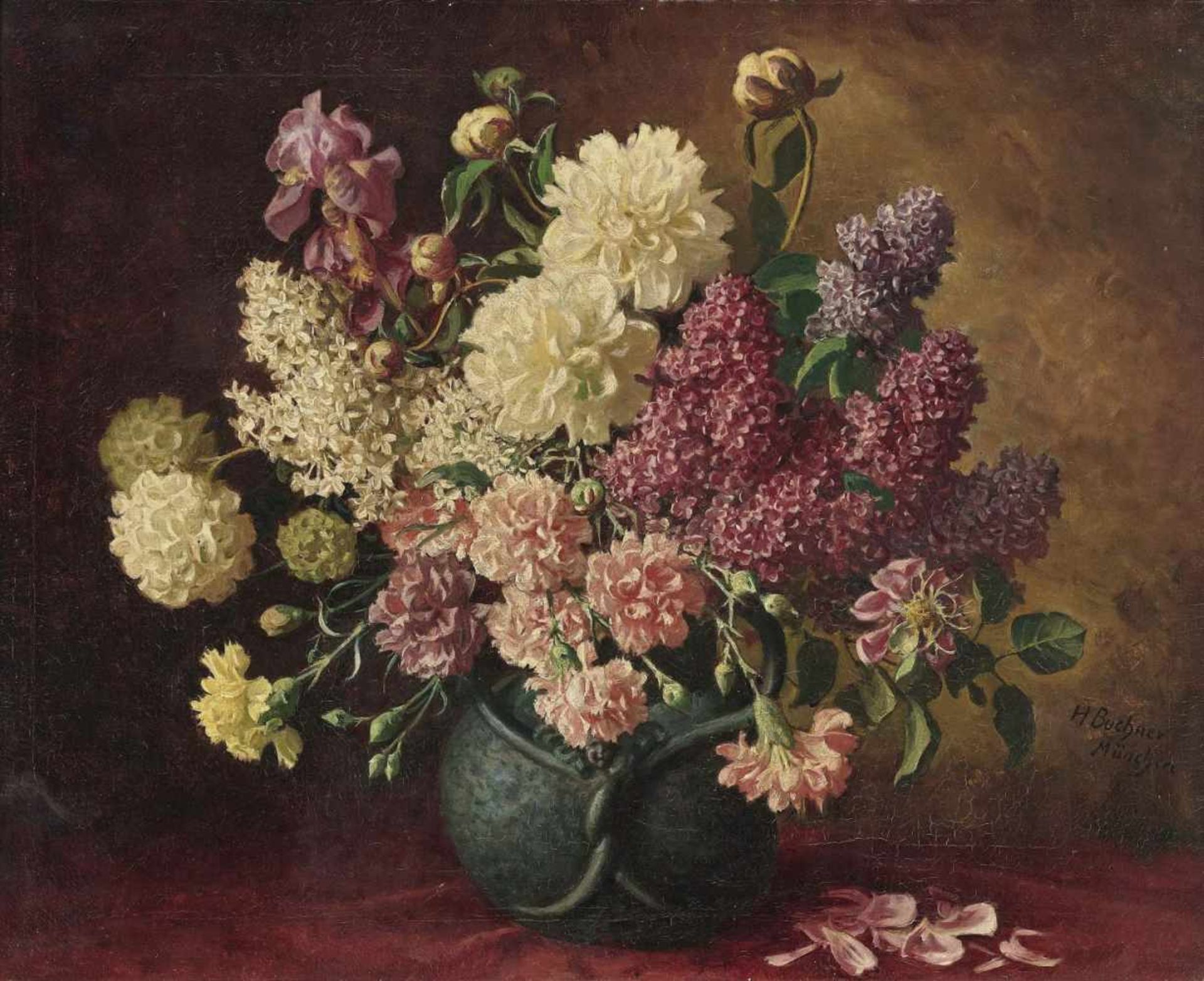 Buchner, HansStill Life of Flowers Signed lower right and inscribed with place name München. Oil