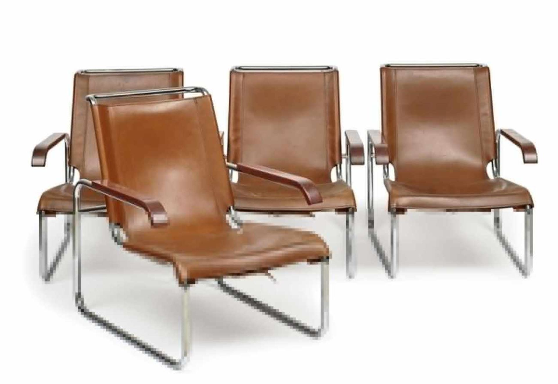 Four cantilever chairs S 35 LMarcel Breuer, Thonet Brothers, Frankenberg, 1980s production Steel