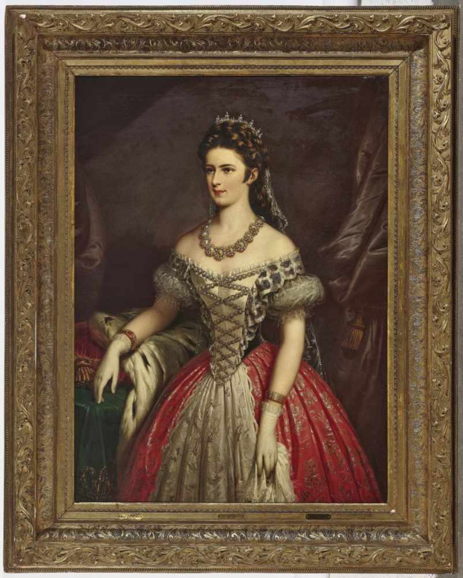 Circle of Ruß, Franz, the ElderEmpress Elisabeth of Austria Oil on canvas. 126.5 x 95.5 cm. Relined. - Bild 2 aus 3