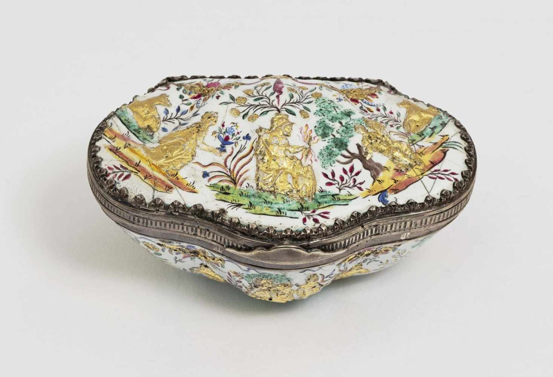 A Snuff BoxBerlin or Meißen, 2nd third of the 18th Century, probably workshop of Fromery 'Email de - Bild 2 aus 3