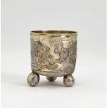 A Small Bup with Ball FeetMoscow, 1768, Gawrila G. Serebrenikow Silver, partly gilt. Hammered,