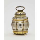 A Silver Screw-Top CanisterAugsburg, 1669 - 1679, Paul Solanier Silver, partly gilt. Eight-sided