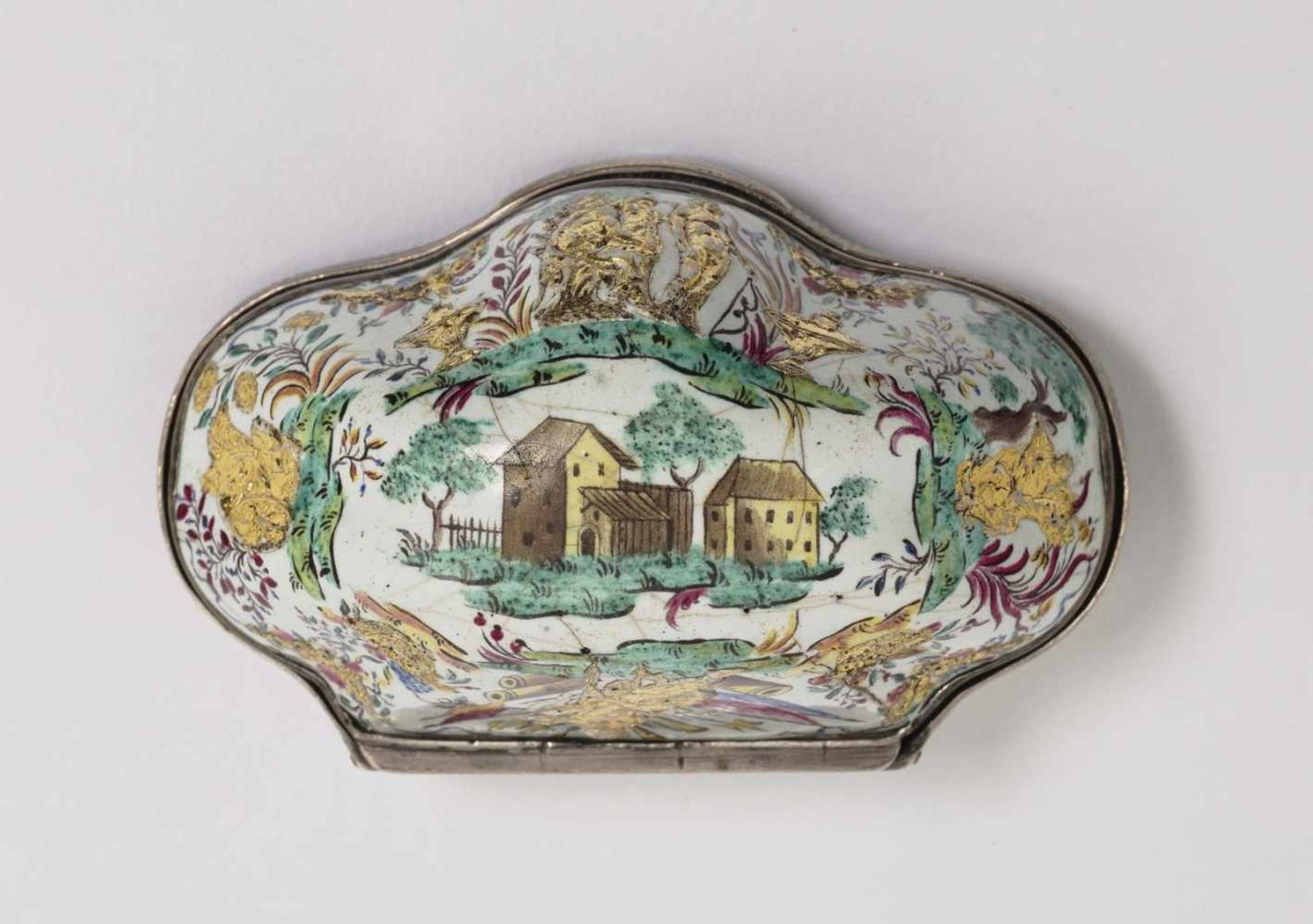 A Snuff BoxBerlin or Meißen, 2nd third of the 18th Century, probably workshop of Fromery 'Email de - Bild 3 aus 3