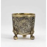 A Small Bup with Ball FeetRussia, 2nd half of the 18th Century Silver, gold-plated. Niello