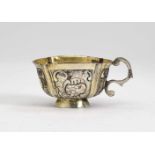 A Vodka CupMoscow, 1769, master F. K. Silver, partly gilt. With hammered, chased and embossed