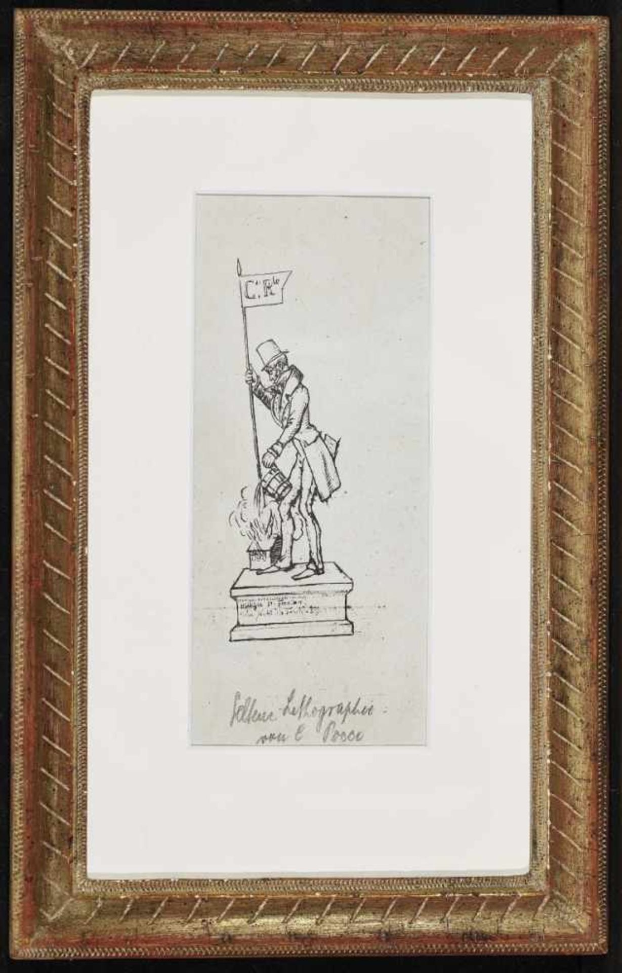 Franz Graf von PocciSaint Florian ... At the bottom later pencil inscription. Feather lithograph - Bild 2 aus 2