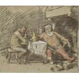 Eduard von GrütznerFalstaff and Bardolph Signed lower right and dated (18)91. Pastel drawing on