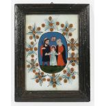 The Holy FamilyProbably South German, 19th Century Reverse glass painting. 35.5 x 27 cm. Framed.