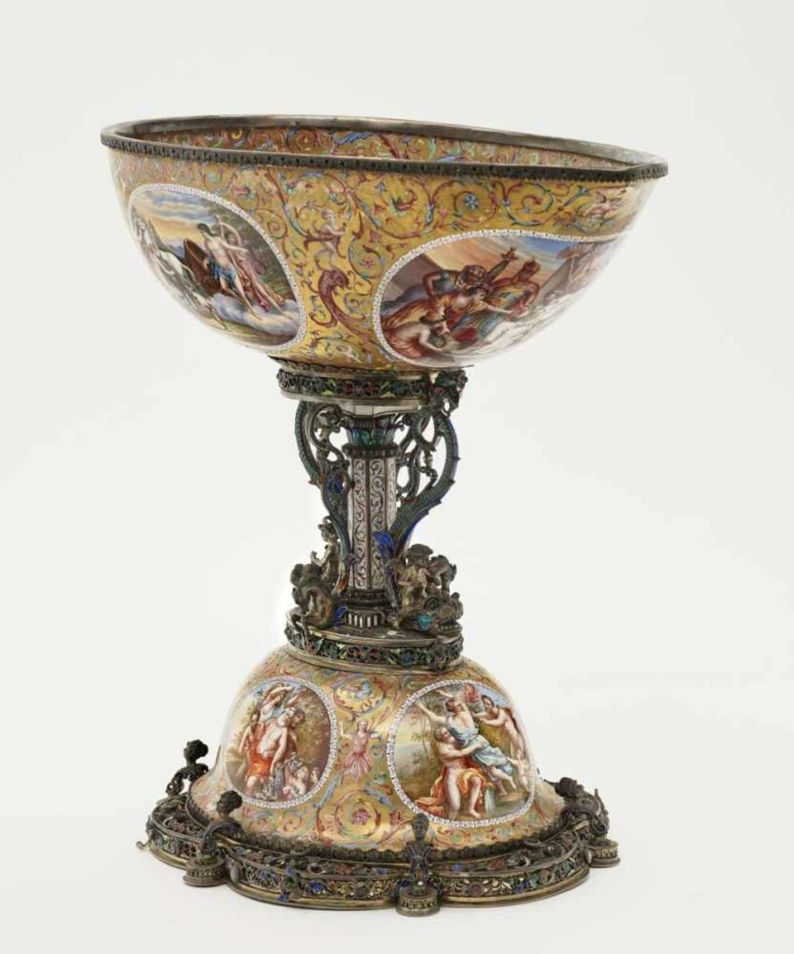 A Magnificent Viennese Enamel CentrepieceVienna, circa 1870, Hermann Böhm Copper with polychrome - Bild 2 aus 8