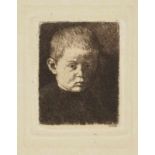 Wilhelm LeiblPortrait of a Boy Plate inscribed lower right and dated (18)74. Etching on handmade