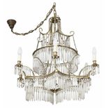A 6-Light ChandelierBaltic or Sweden, 1st third of the 19th Century Faceted crystal glass