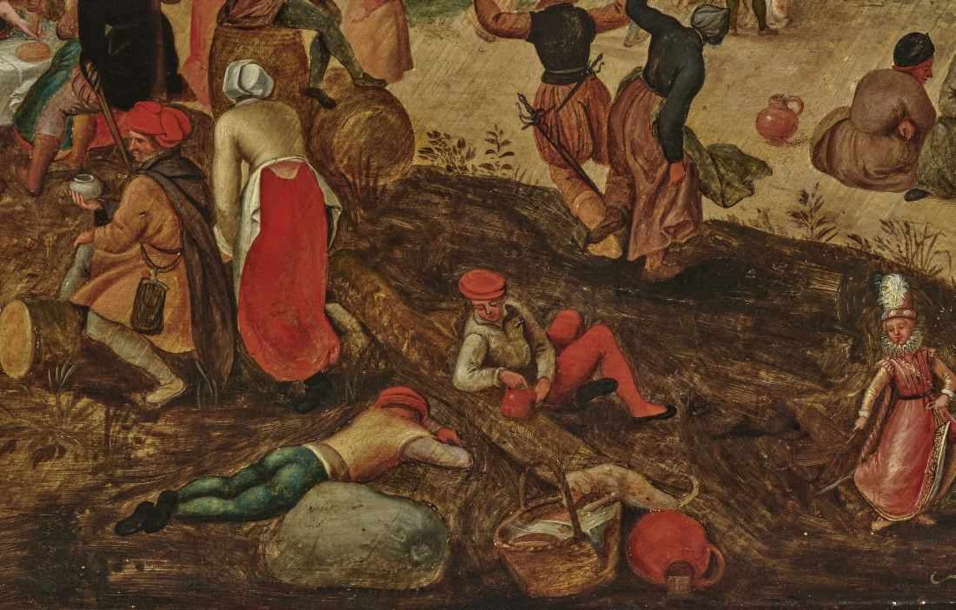 Attributed to Peeter Baltens, 1527/28 - Antwerp - 1584Village Fair Left (on the tree trunk), - Bild 5 aus 7