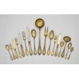 184 Piece part Flatware ServiceAustria/Hungary, 1872 - 1922 Silver, gold-plated. Hallmarked (R.