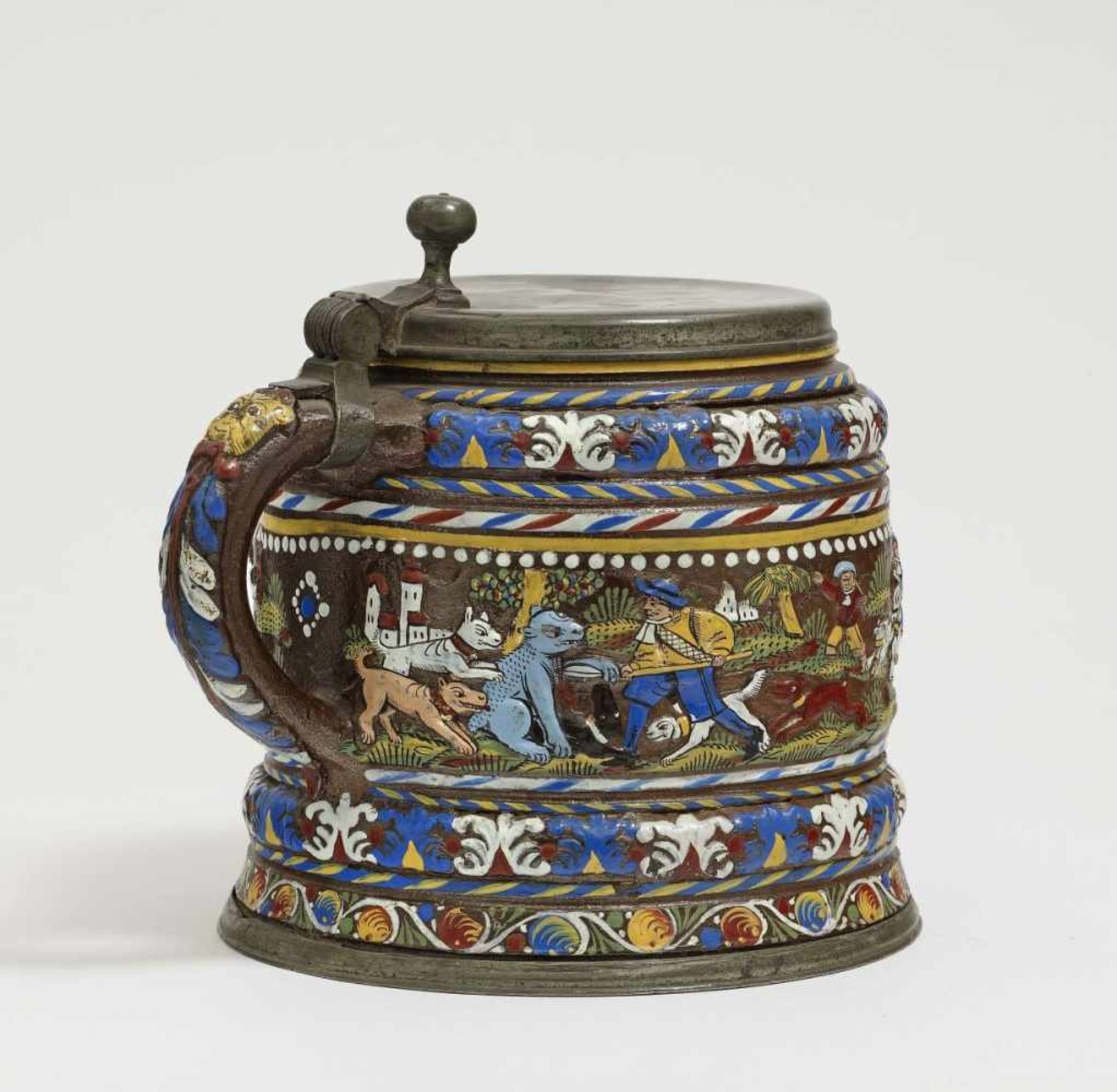 A Stoneware TankardCreussen, 2nd half of the 17th Century Brown, salt-glazed stoneware, - Bild 3 aus 3