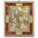 A Monastery Work of The AnnunciationSouth German, circa 1700 Fabric image, parchment, partly