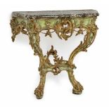 A Console TableSouth German (probably Franconia), 18th Century Wood, painted in green and gold.