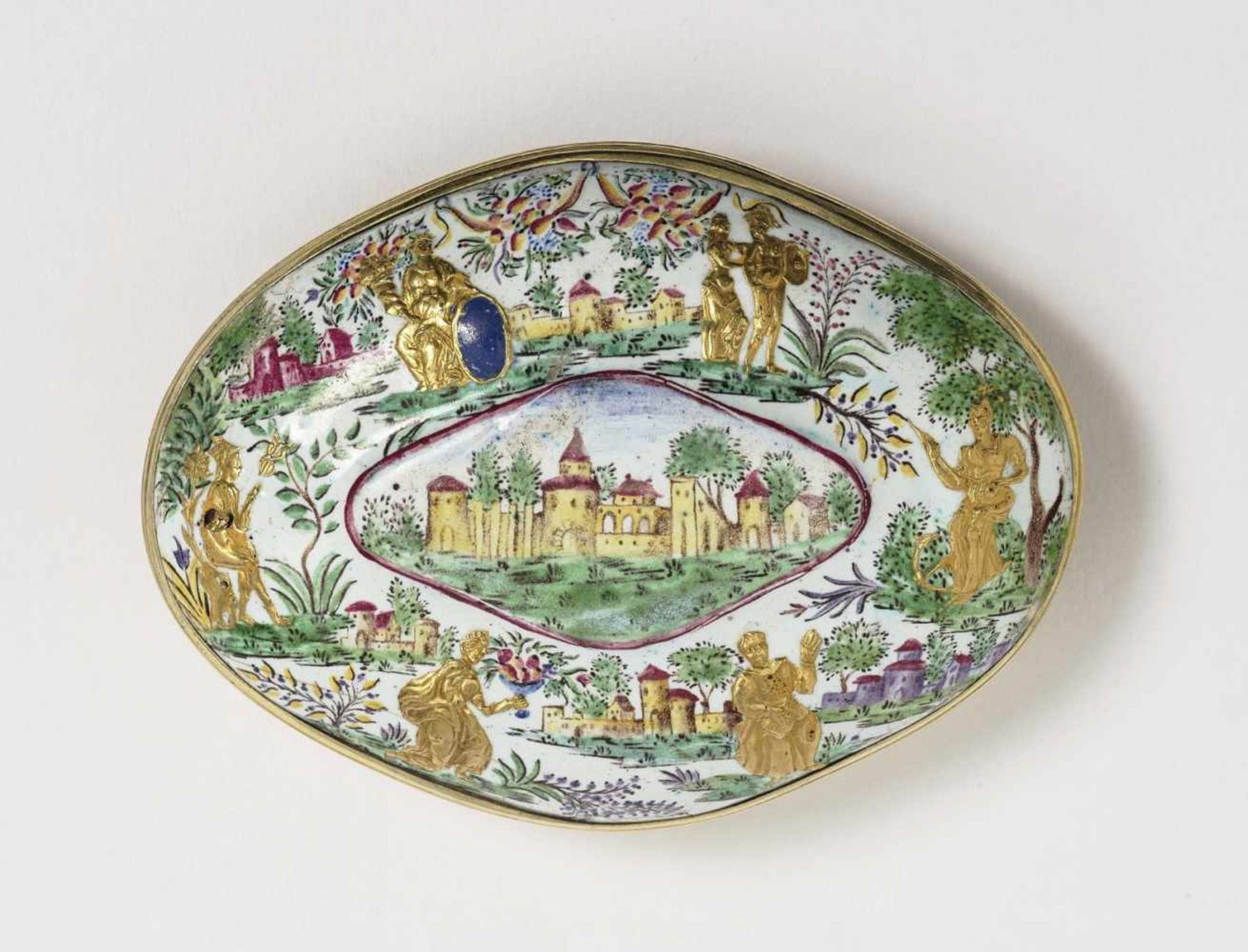 A Snuff BoxBerlin or Meißen, 2nd third of the 18th Century, probably workshop of Fromery 'Email de - Bild 2 aus 2