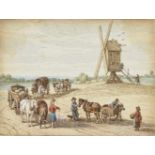 Wilhelm von Kobell'Le Moulin à Vent Titled below image ''Die Windmühle'' and inscribed ''Breugel