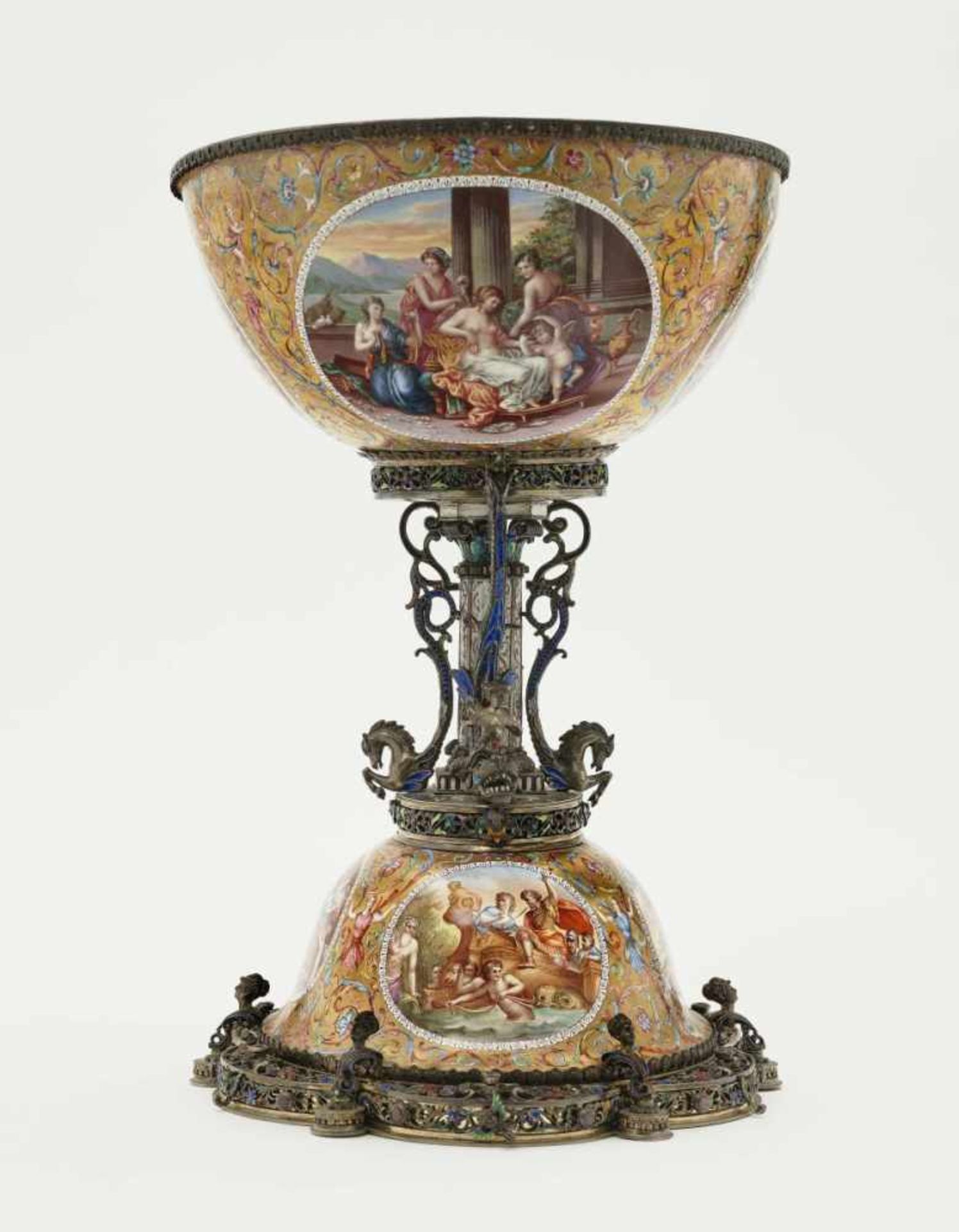 A Magnificent Viennese Enamel CentrepieceVienna, circa 1870, Hermann Böhm Copper with polychrome - Bild 3 aus 8