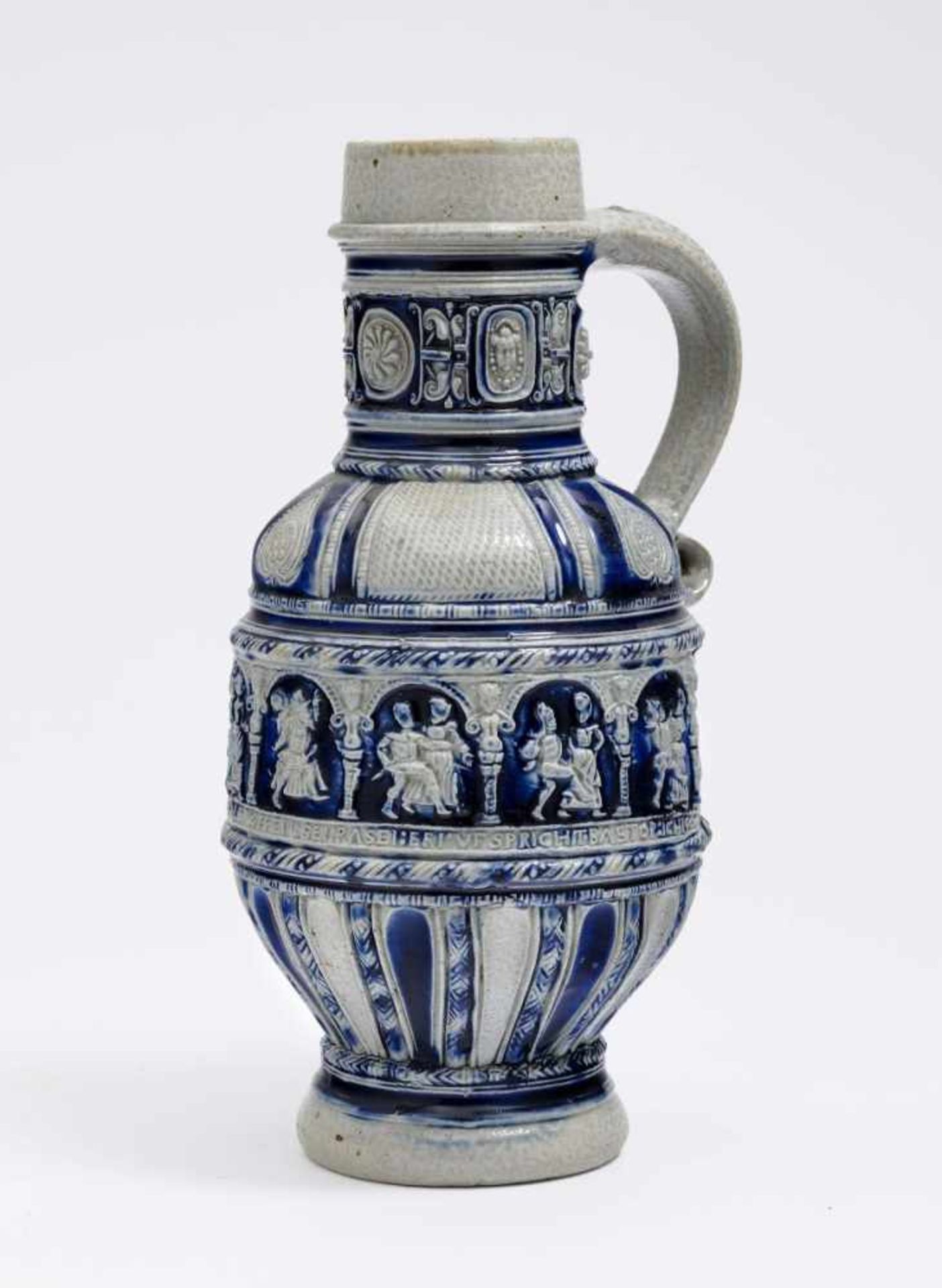 A jugWesterwald, 17th century Salt-glazed stoneware. Damaged. Height 31 cm.CeramicsKrugWesterwald,