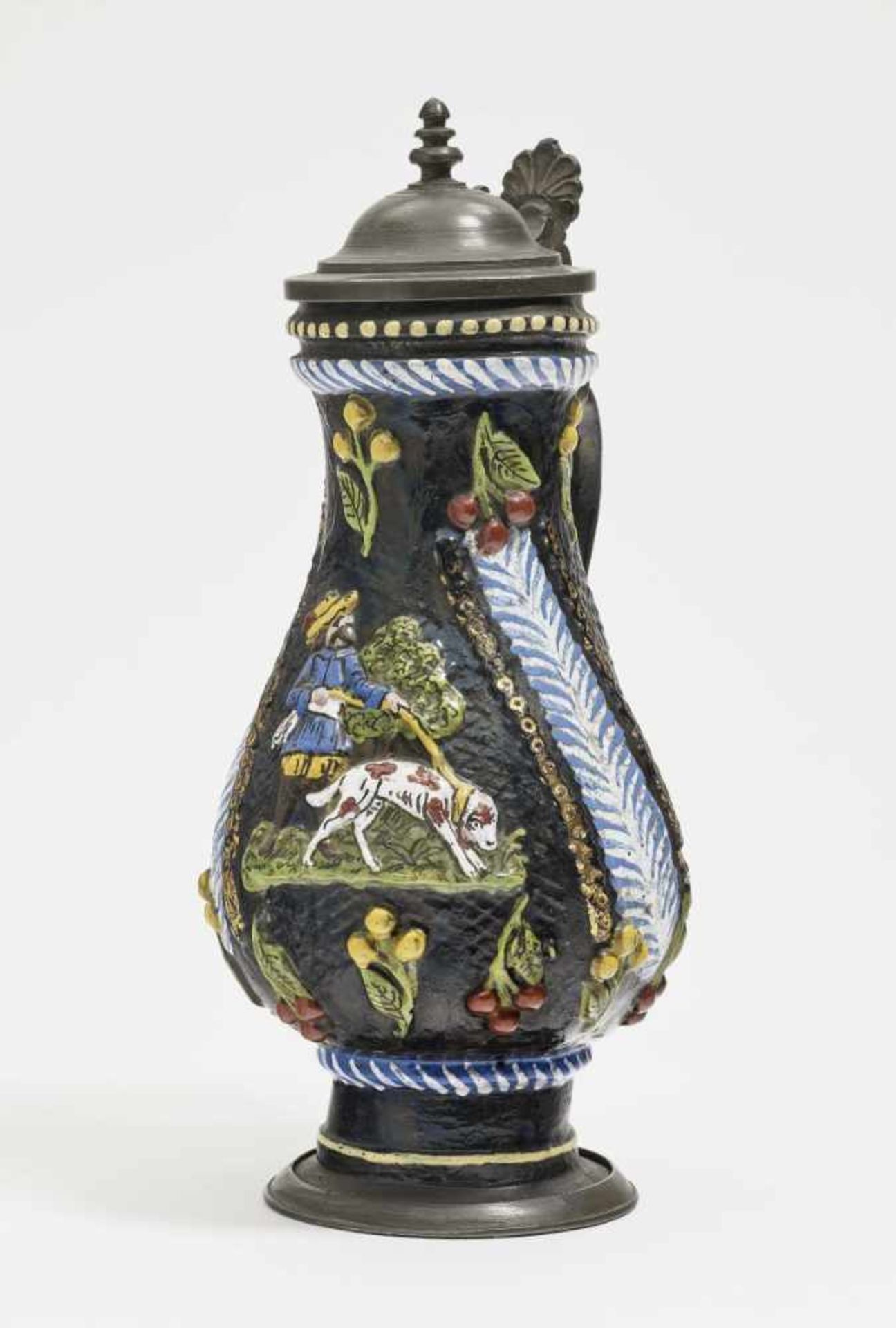 A Stoneware JugAnnaberg, circa 1660/1670 Stoneware with brown slip glaze glaze, embellished in