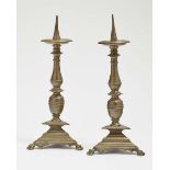 A Pair of CandlesticksItaly, 17th Century Bronze. Height 37 cm.Furnishings, Home, Accessoires,