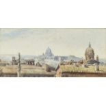 German 1st half of the 19th CenturyRome - View over Rooftops towards St. Peter's Basilica Verso