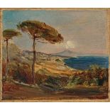 Carl Blechen, 1798 Cottbus - 1840 BerlinThe Bay of Naples from Posillipo Oil on paper, mounted on