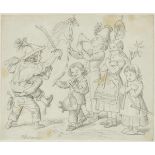 Wilhelm von KaulbachChildren Playing Signed lower left. Verso inscribed ''W. v. Kaulbach''. Pencil